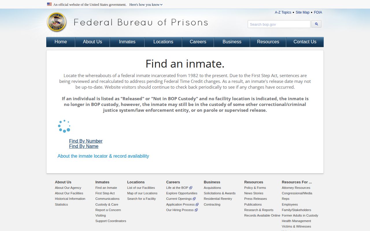 Jefferson County federal released inmate BOP locator